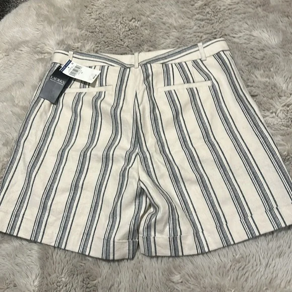 NWT Ralph Lauren Linen Blend Pinstripe Shorts - Picture 5 of 7